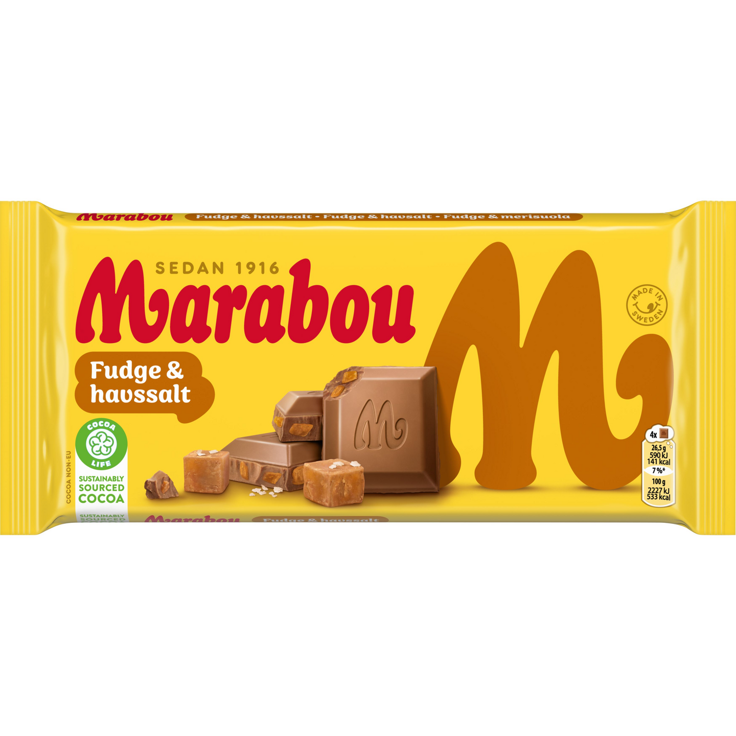 Marabou Fudge & Havssalt maitosuklaalevy 185g