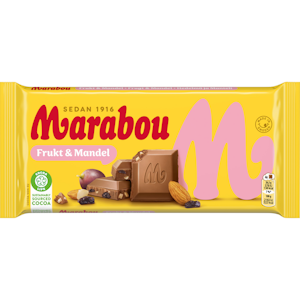 Marabou Frukt & Mandel maitosuklaalevy 200g