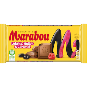 Marabou Lakrits, Hallon & Caramel maitosuklaalevy 185g