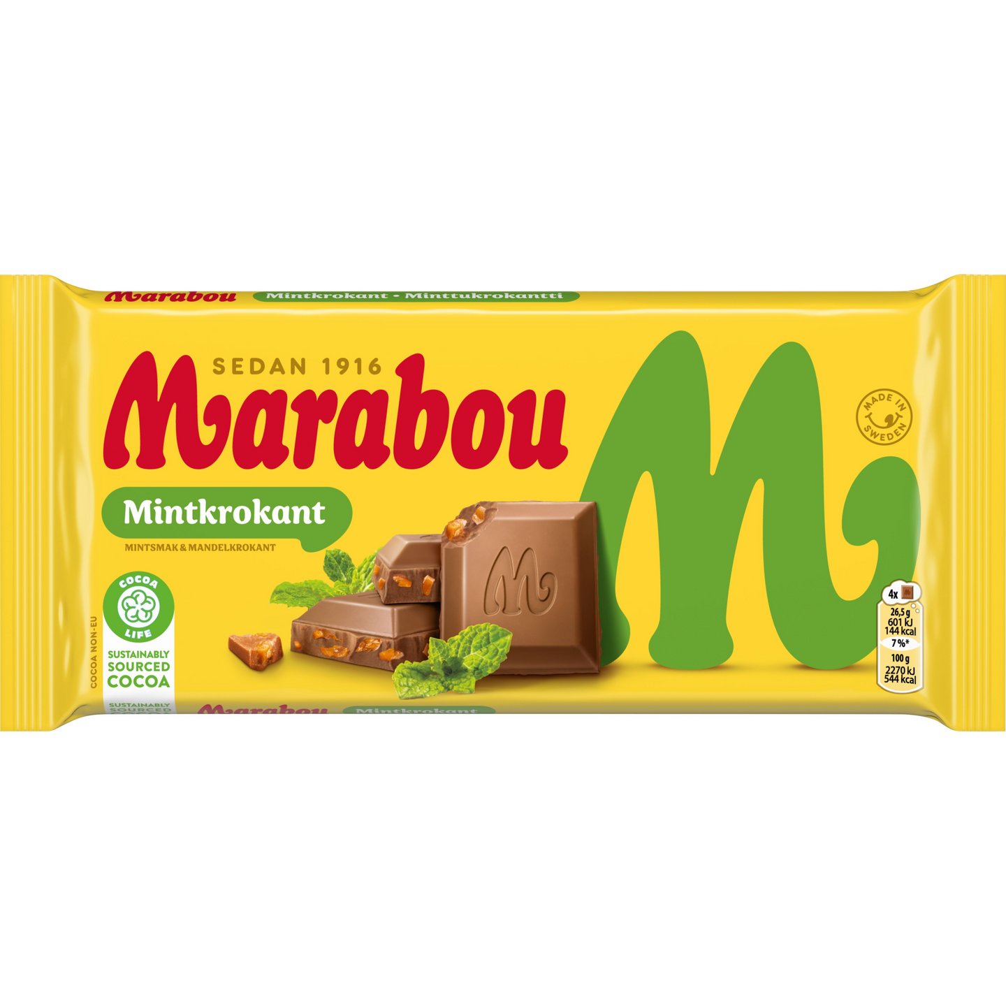 Marabou Mintkrokant maitosuklaalevy 200g