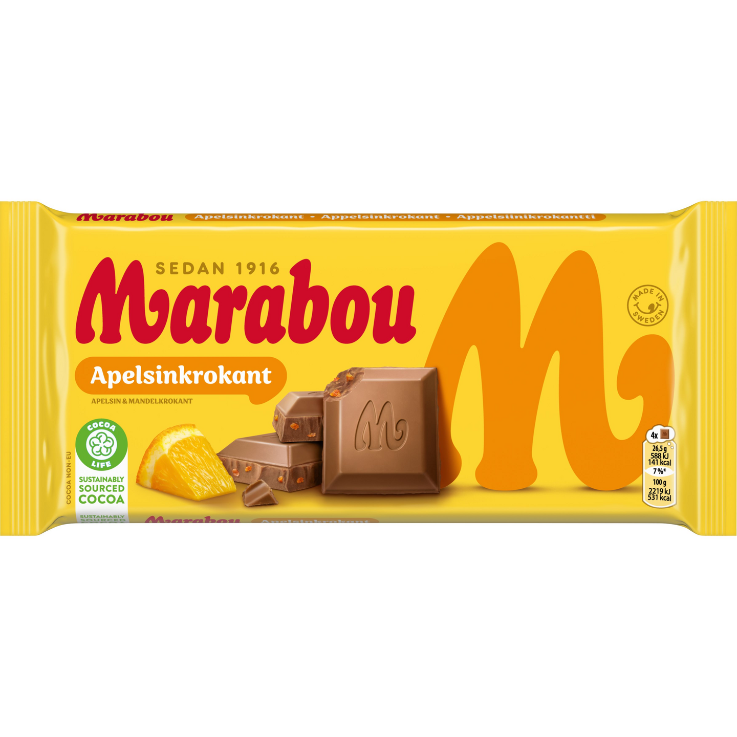 Marabou Apelsinkrokant maitosuklaalevy 200g