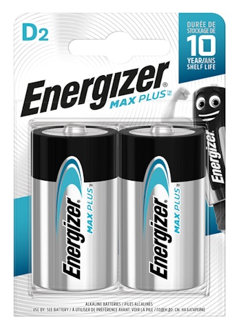 Energizer Max Plus D-paristo 2 kpl