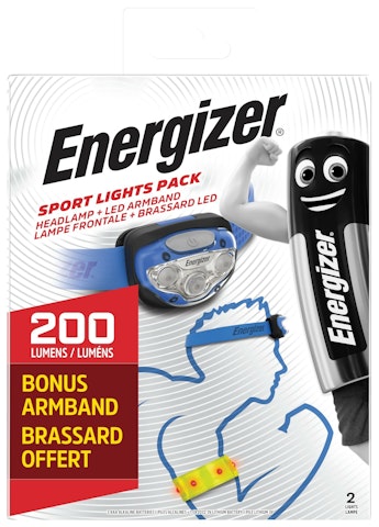 Energizer Sport otsalamppu + LED-käsinauha