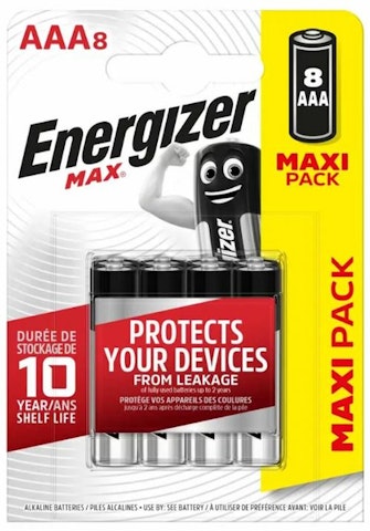 Energizer Max AAA alkaparisto 8 kpl