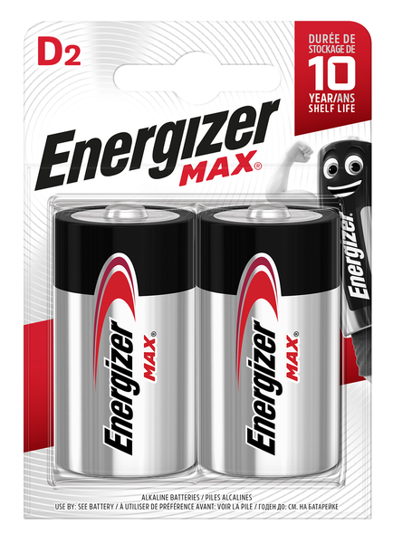 Energizer Max D 2 kpl alkaliparisto
