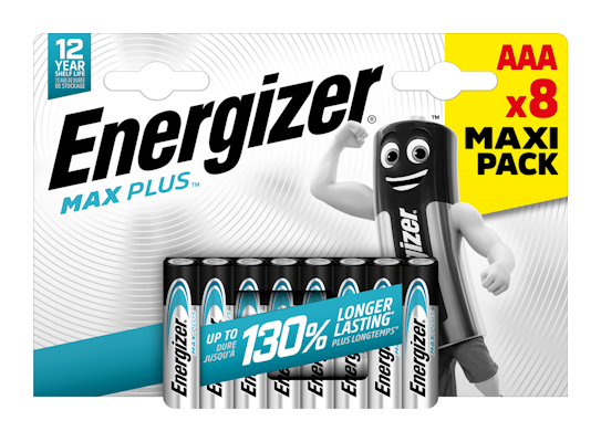 Energizer Max Plus AAA -alkaliparisto, 8 kpl