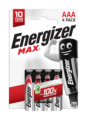 Energizer Max AAA -alkaliparisto, 4 kpl