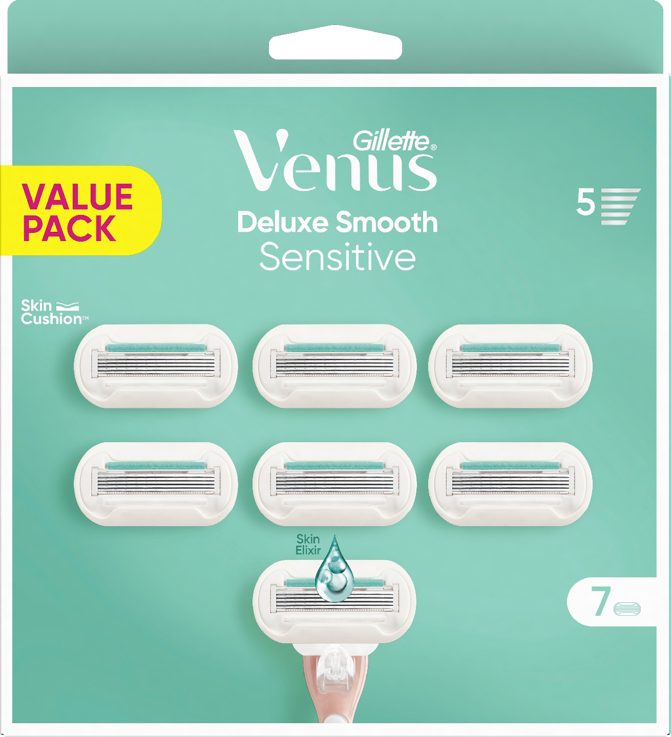 Gillette Venus Deluxe Smooth Sensitive 7kpl terä