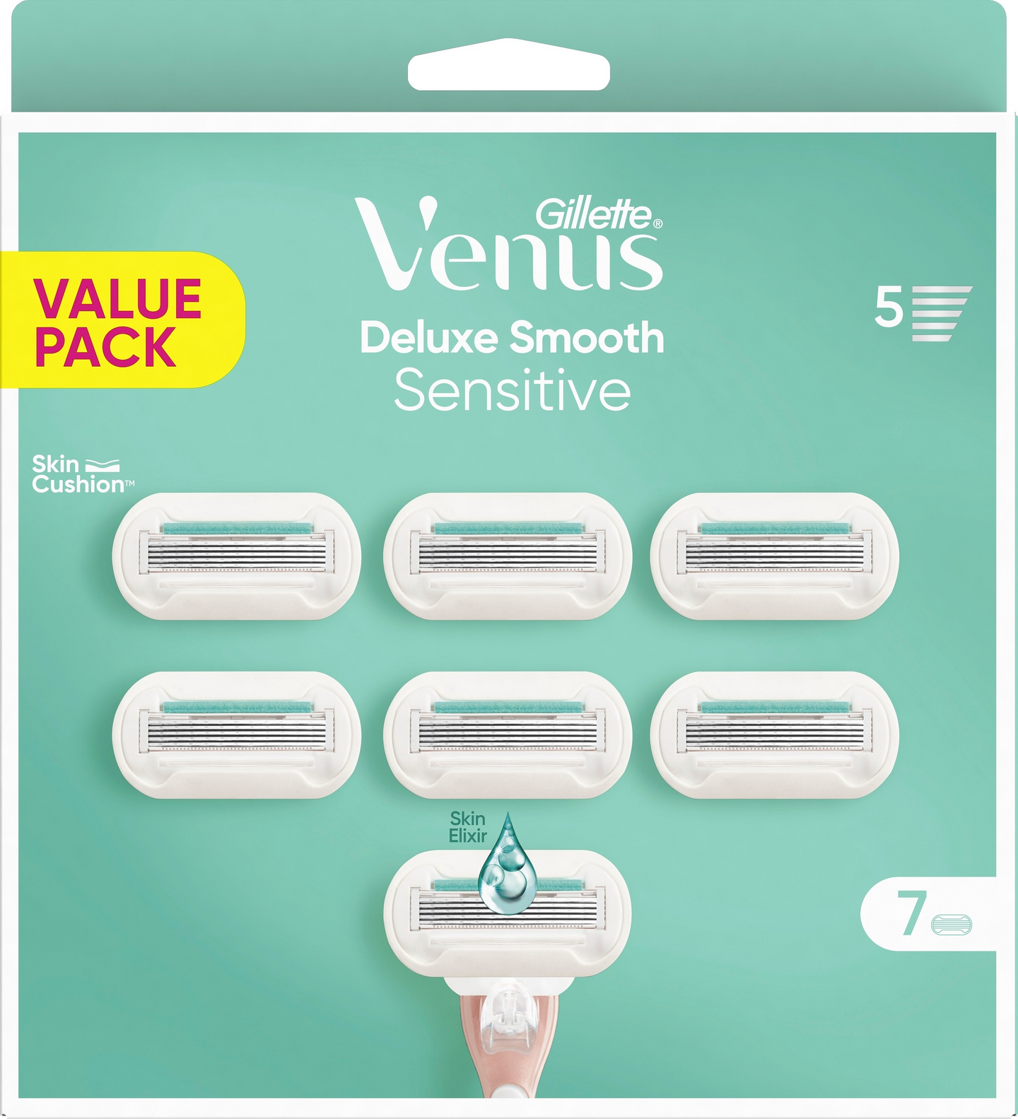 Gillette Venus Deluxe Smooth Sensitive 7kpl terä