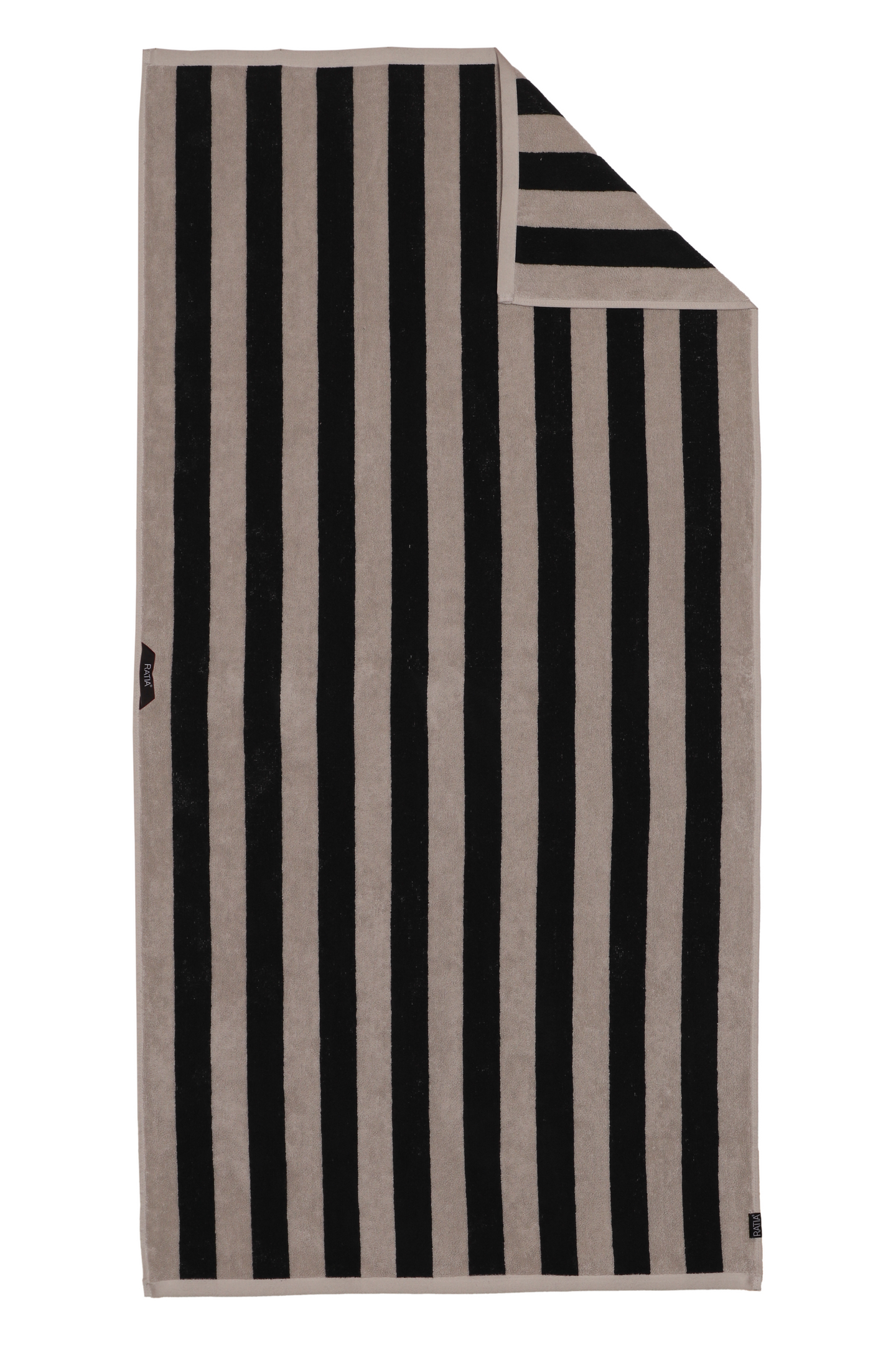 Ratia Raita pyyhe 70x140 cm harmaa-musta