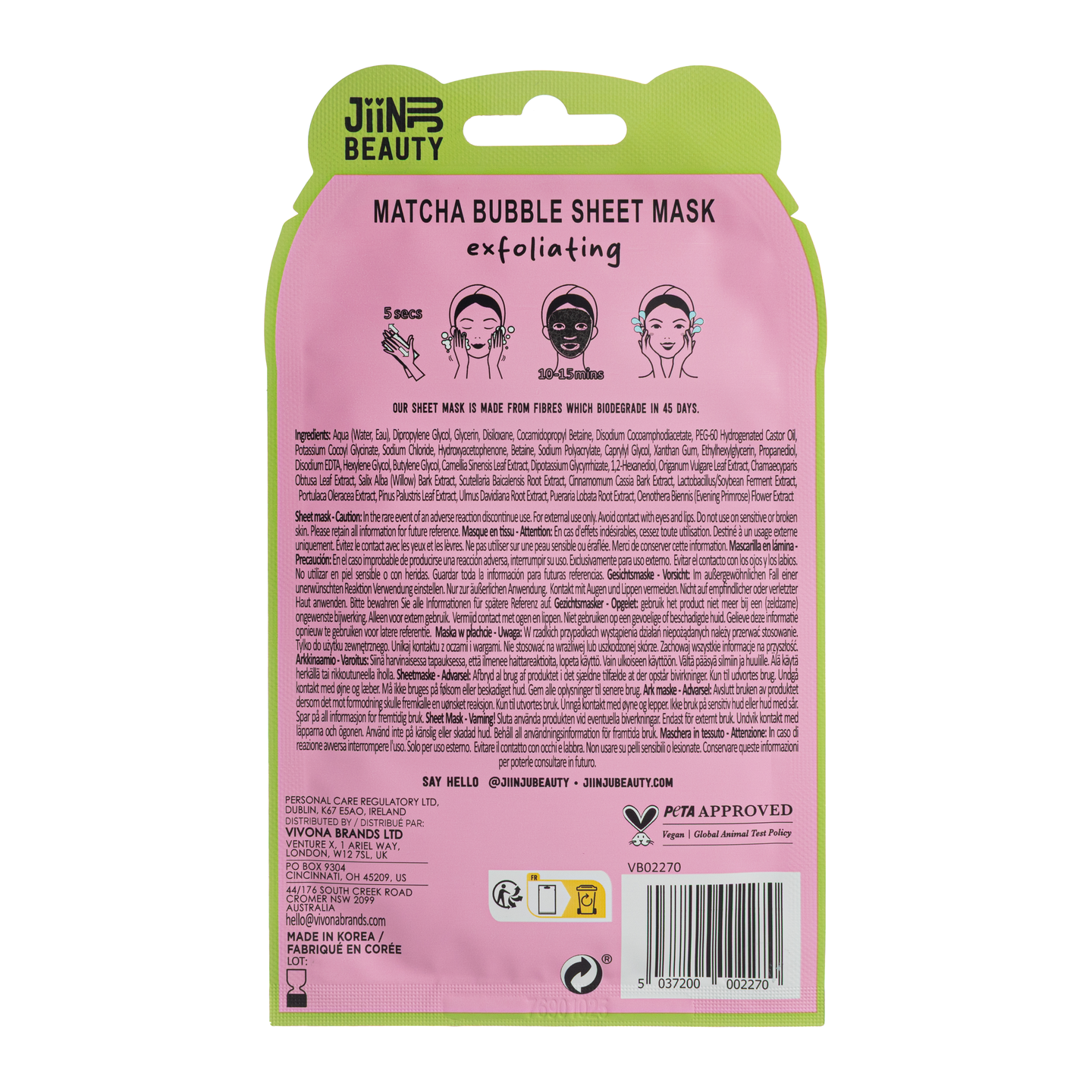 Jiinju Matcha Bubble kangasnaamio
