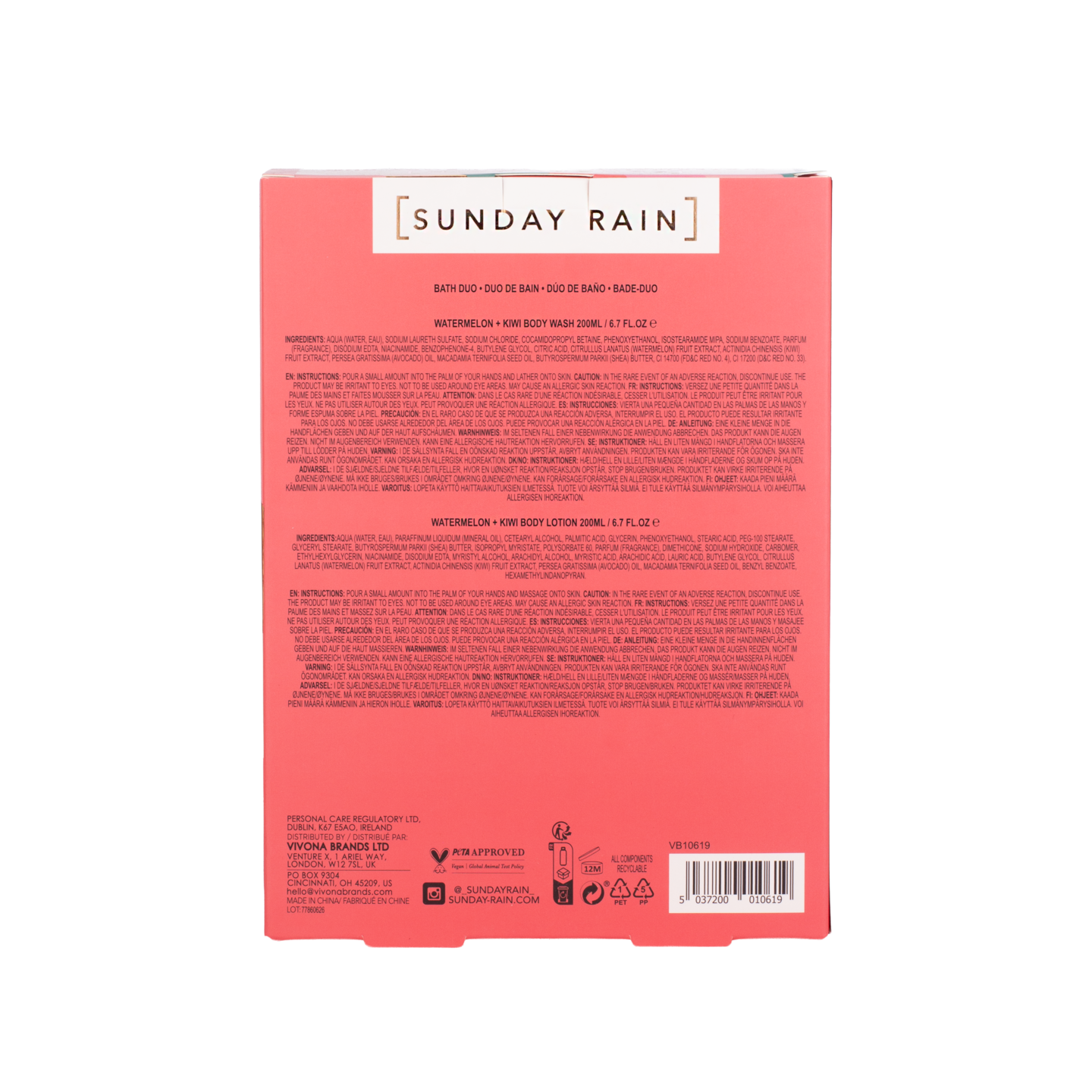 Sunday Rain Watermelon + Kiwi Body Wash & Lotio