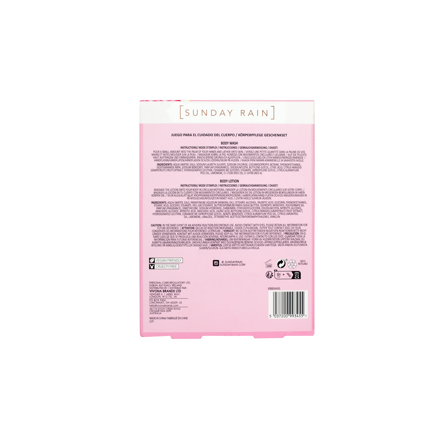 Sunday Rain Pink Grapefruit+Sea Salt Duo lahjapakkaus