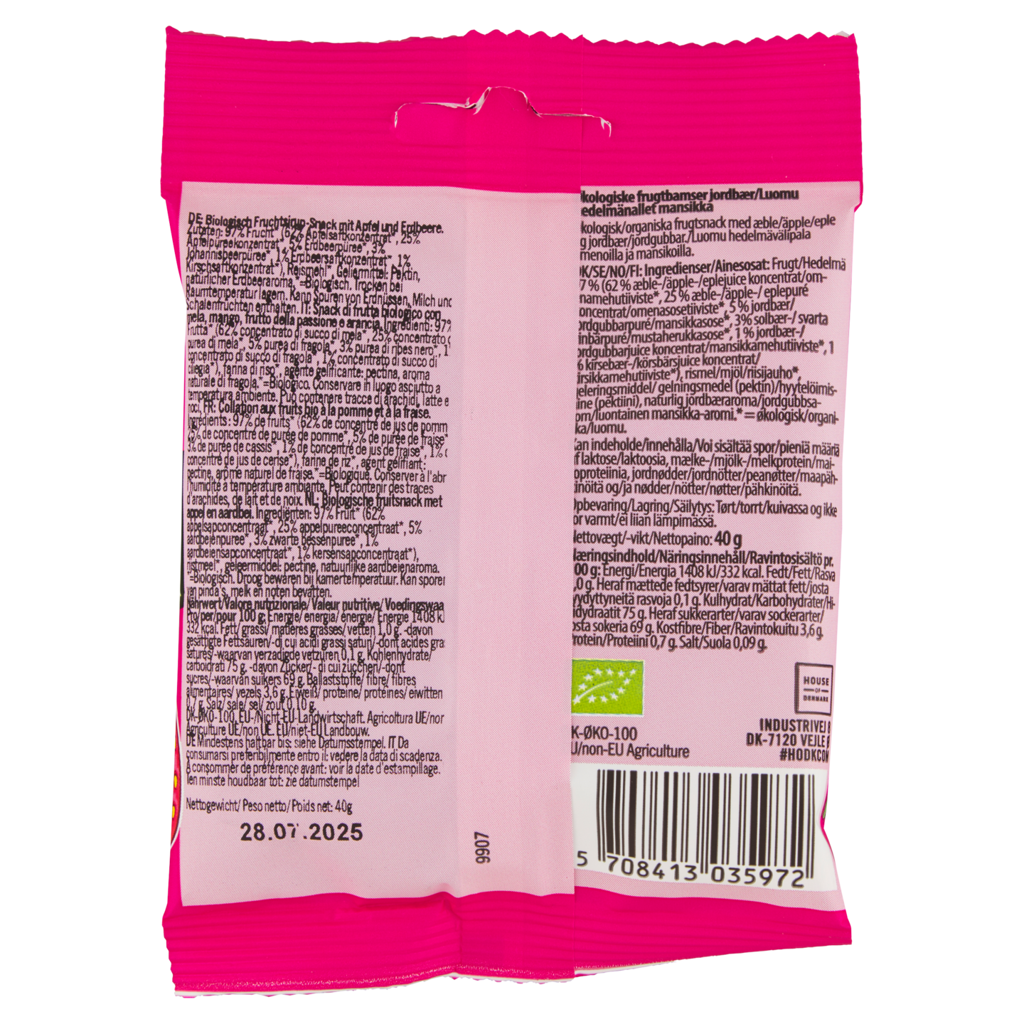 Moomin Fruit Bears 40g mansikka luomu