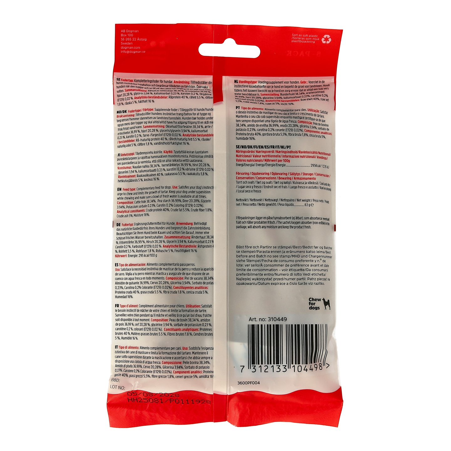 Dogman twisters purutikut peuralla 63g 5kpl
