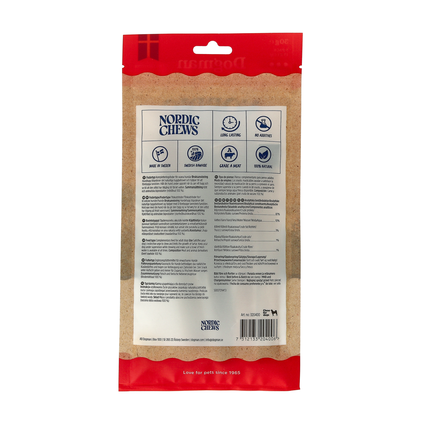 Dogman Nordic Chews puruluu ministrips 15cm 5pack 30g