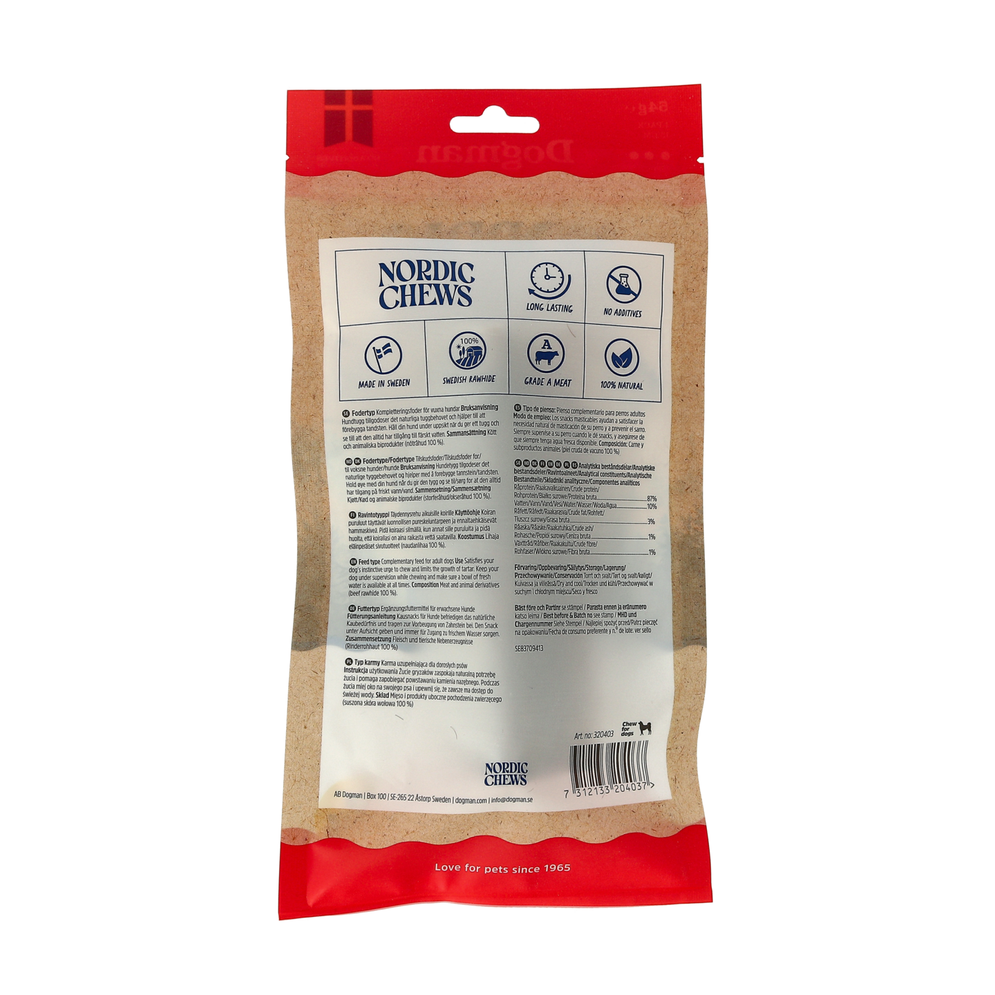 Dogman Nordic Chews Roll puruluu medium 15cm 1pack 55g