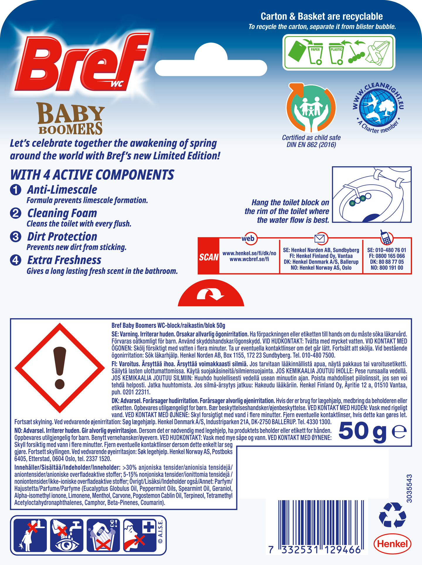 Bref WC-raikastin 50g Baby Boomers Mint&Pine