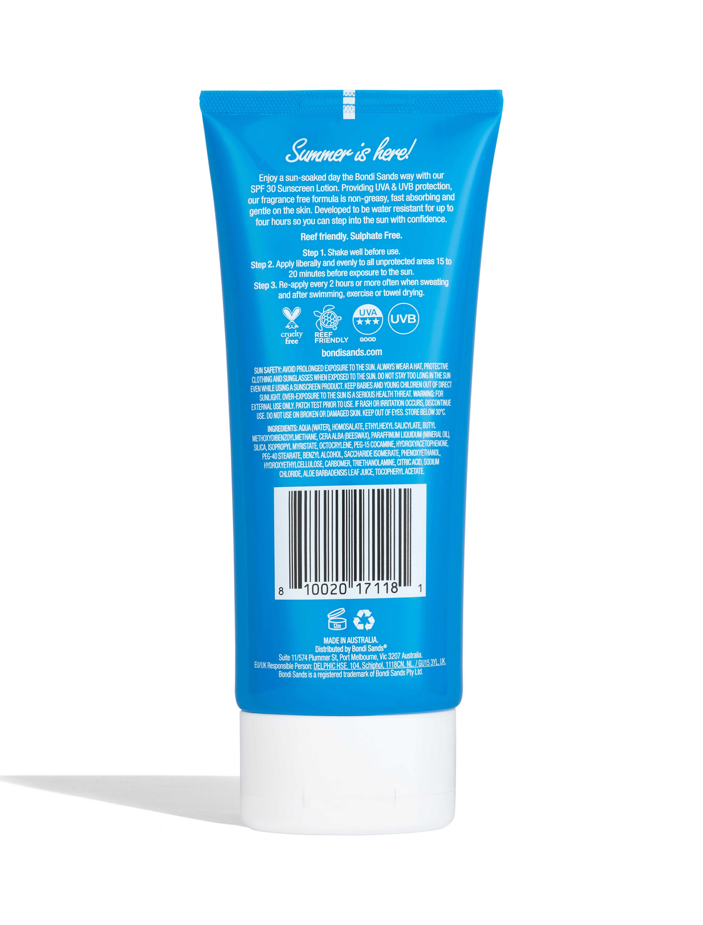 Bondi Sands aurinkosuoja SPF30 Lotion Fragrance Free Suncreen Lotion 150ml