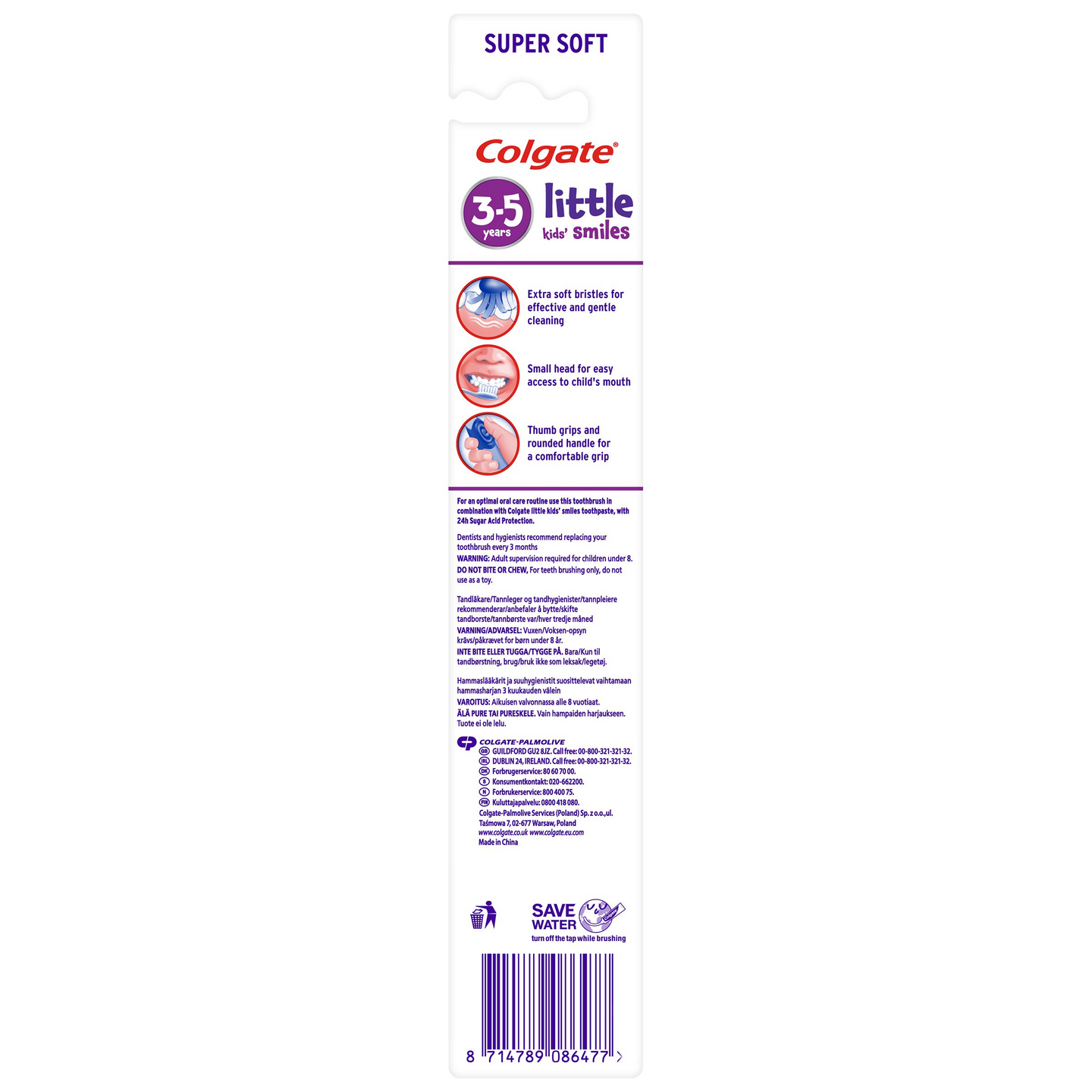 Colgate lasten hammasharja 1kpl Super Soft 3-5 vuotta Little Kids Smiles