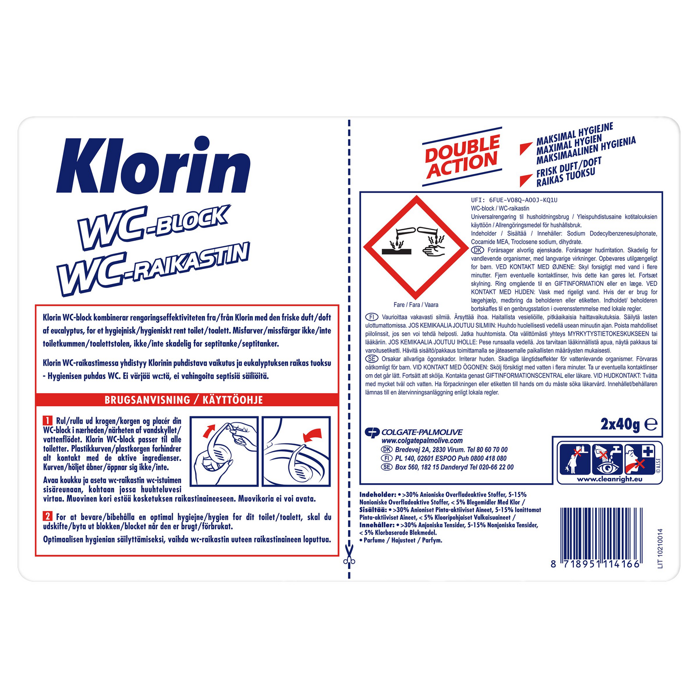Klorin WC-raikastin 2x40g