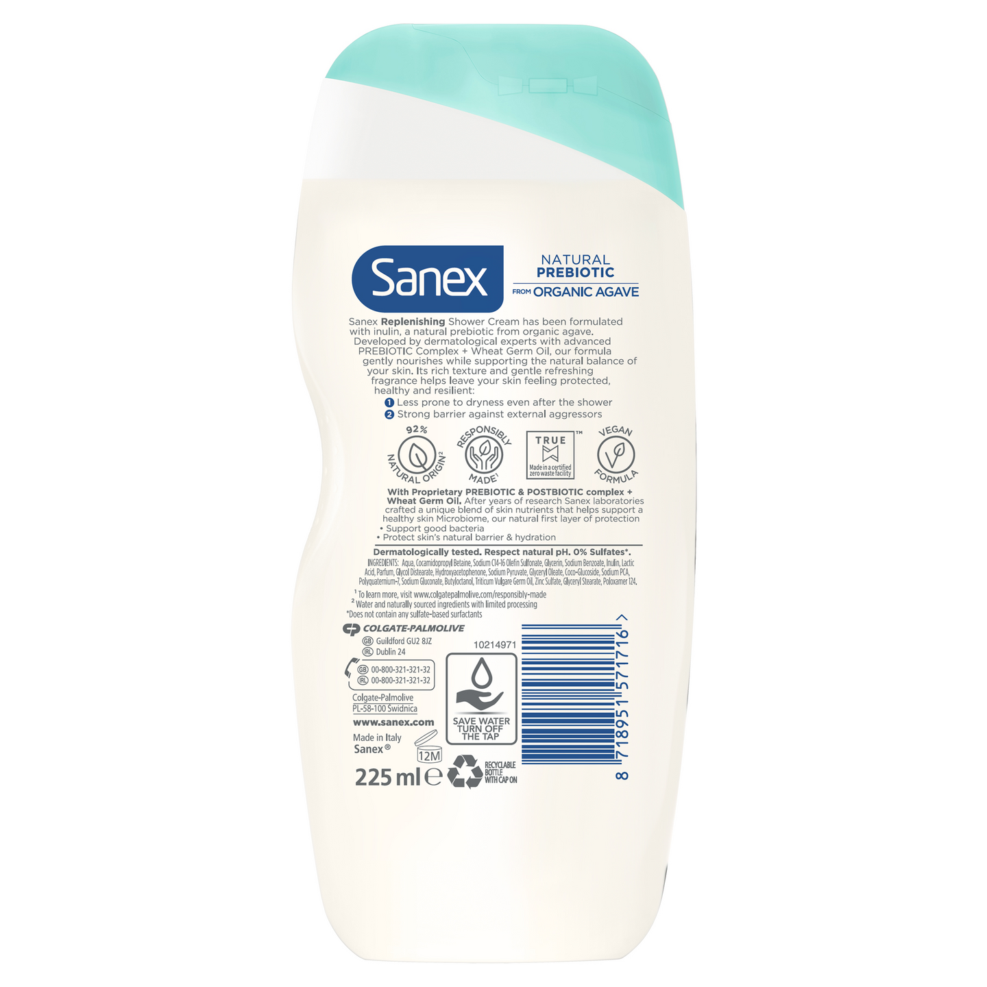 Sanex Bio Agave Replenish suihkusaippua 225ml