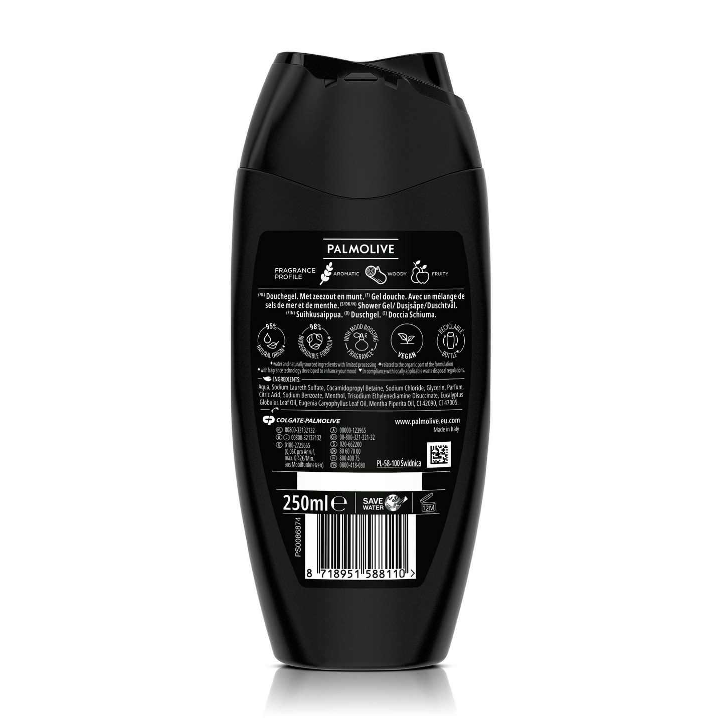 Palmolive Men suihkusaippua 250ml 5in1 Intense Cool Splash