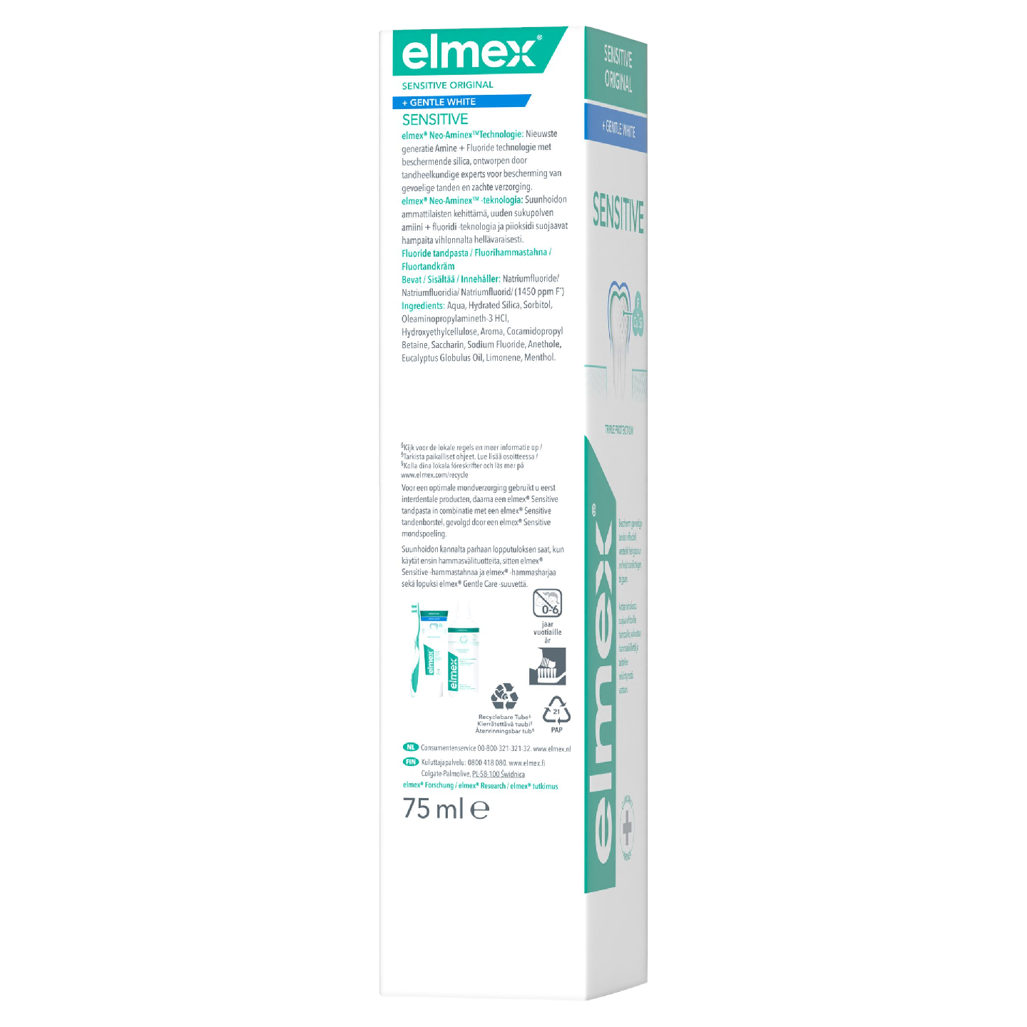 elmex Sensitive Original + Gentle Whitening hammastahna 75ml