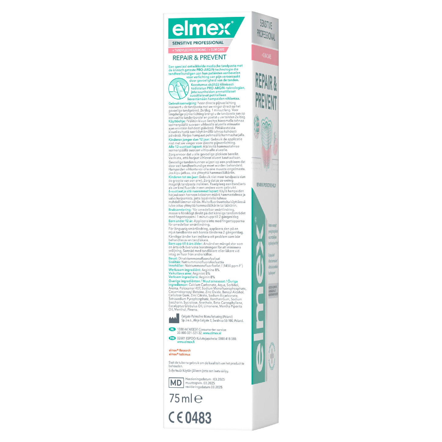 elmex Sensitive Professional Repair & Prevent + Gum hammastahna 75ml