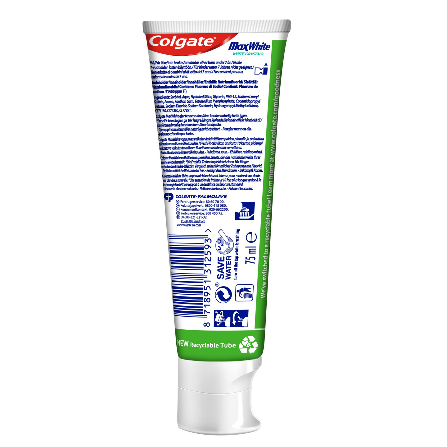 Colgate Max White White Crystals hammastahna 75ml