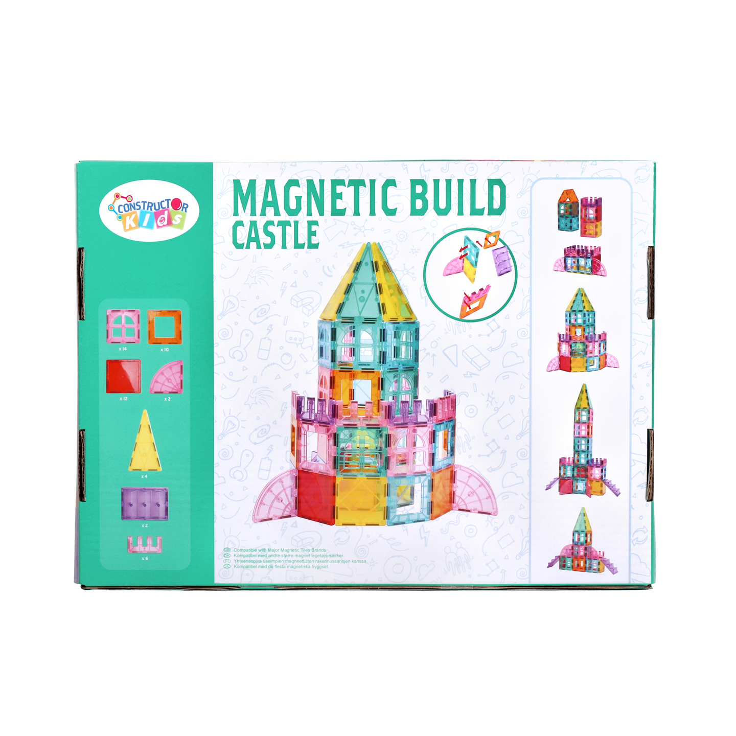 CONSTRUCTOR KIDS Magneettileikkisetti linna 50 osaa