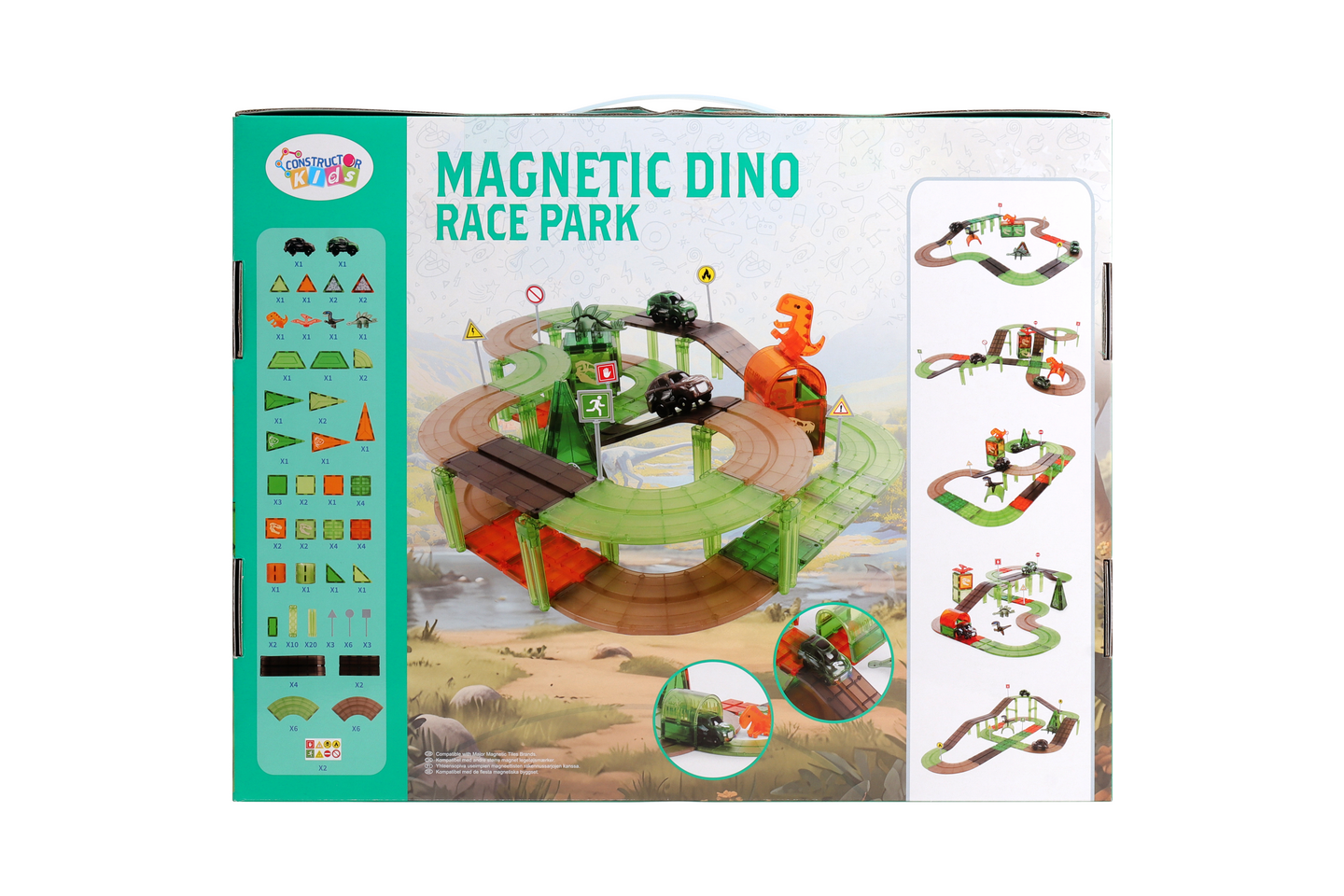 CONSTRUCTOR KIDS Magneettinen Dino puisto
