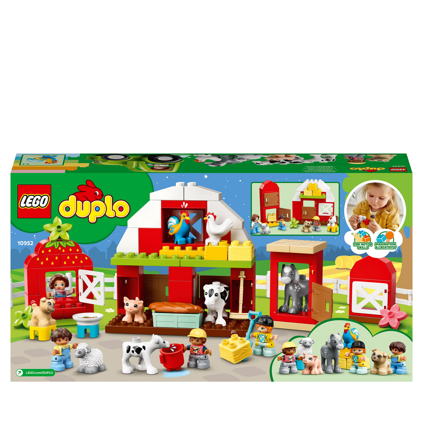 LEGO DUPLO Town 10952 Navetta, traktori ja maatilan hoitoeläimet