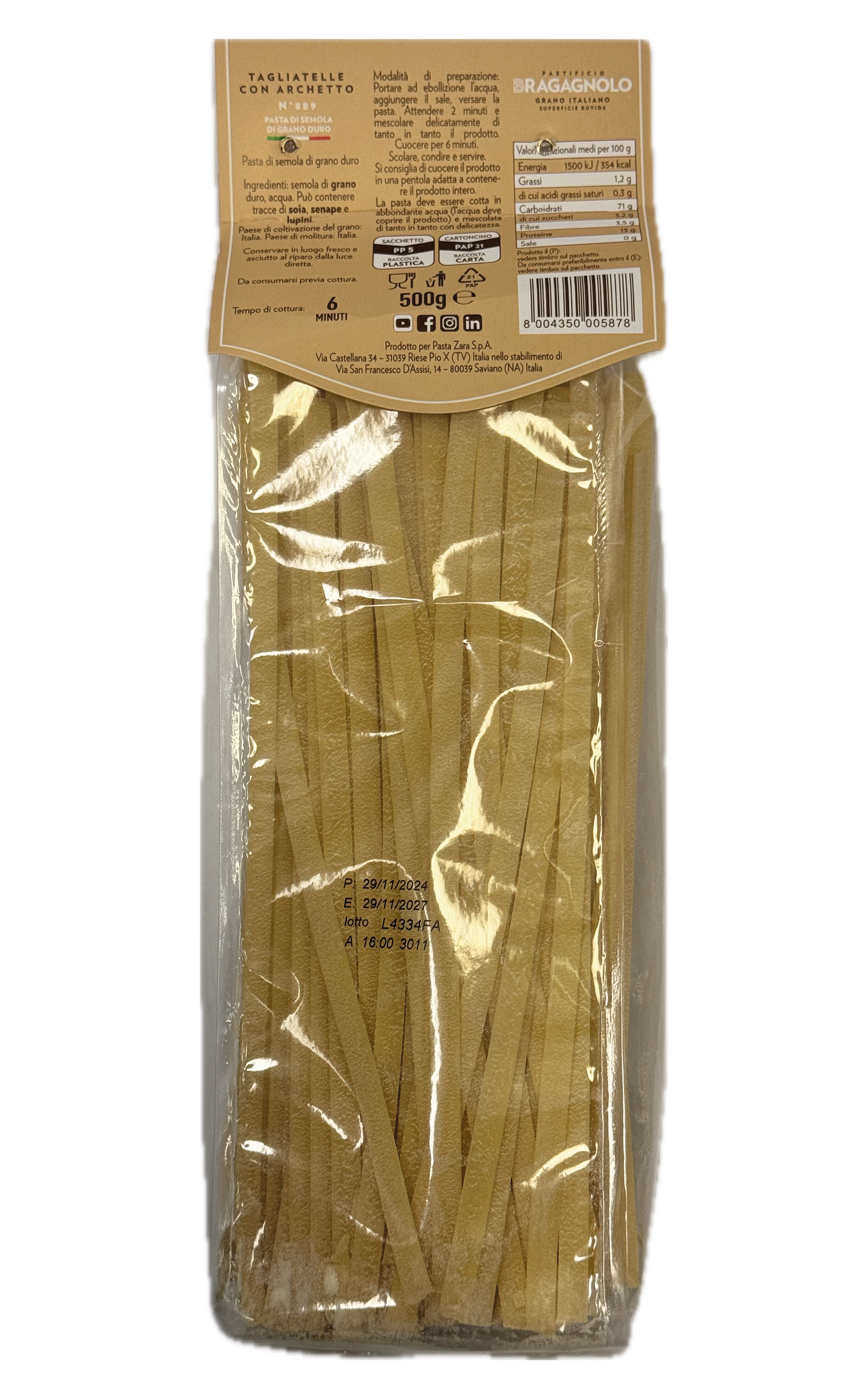 Pastificio Bragagnolo Formati Speciali Tagliatelle con Archetto 500g