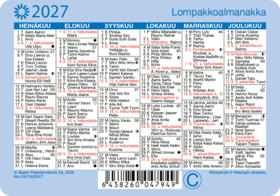 Ajasto lompakkoalmanakka 2027