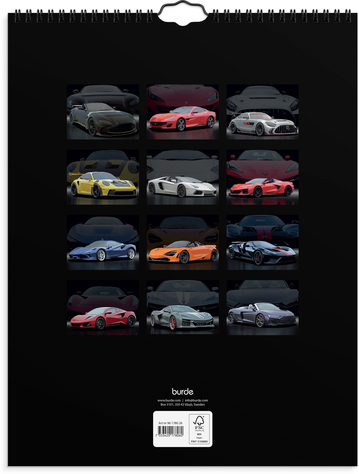 Burde seinäkalenteri 2026 autot