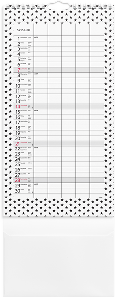 Burde Perhekalenteri 2025 Moderni paperitaskulla