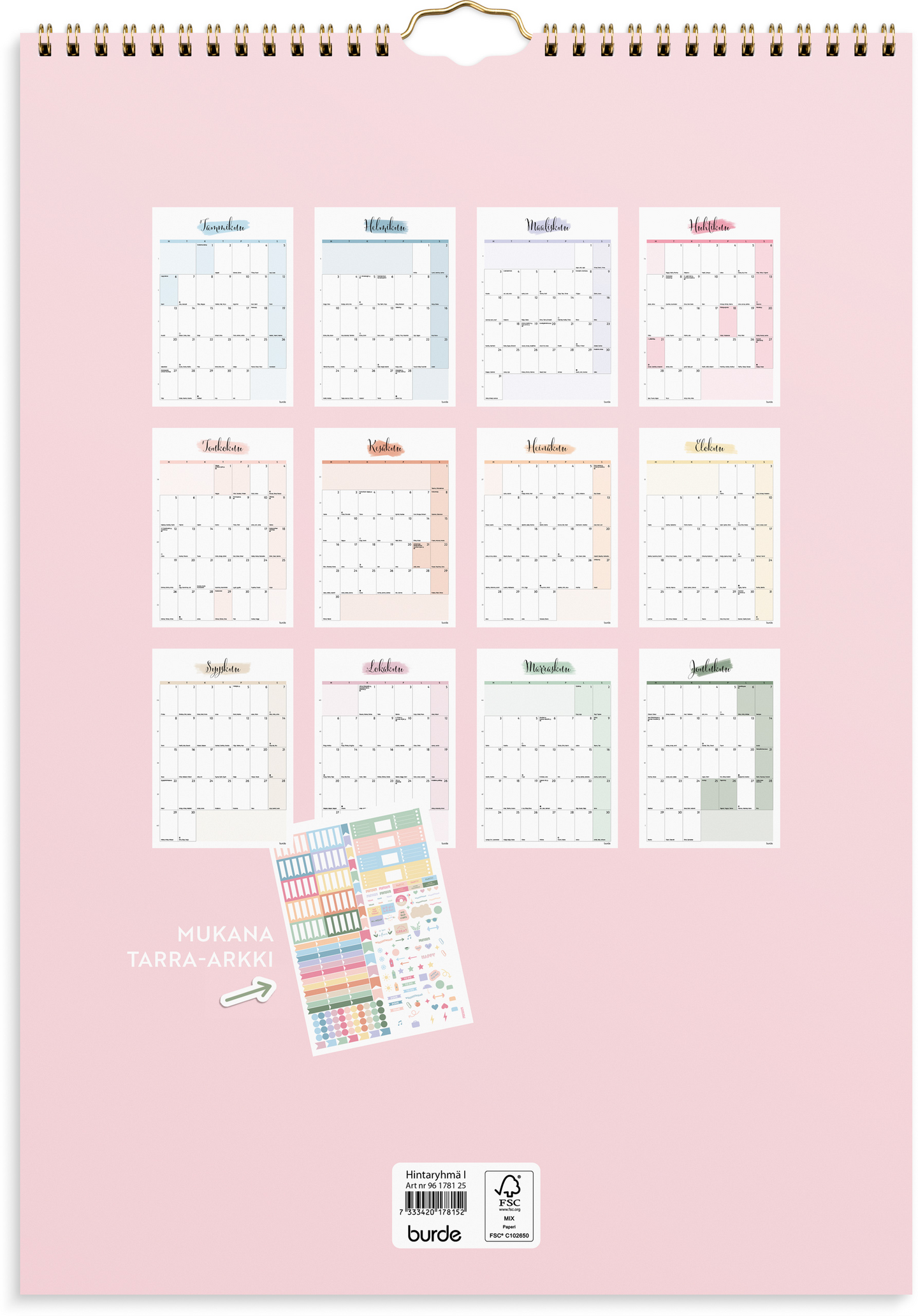Burde Seinäkalenteri 2025 Life Organizer