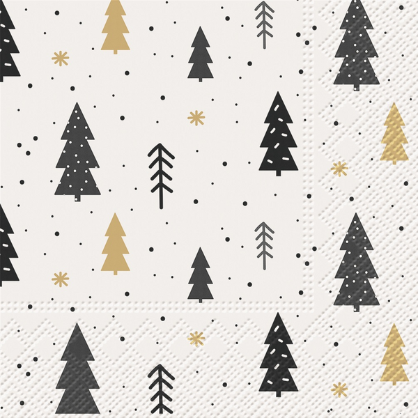 Lautasliina 20kpl 25cm Merry Christmas kuusipuut