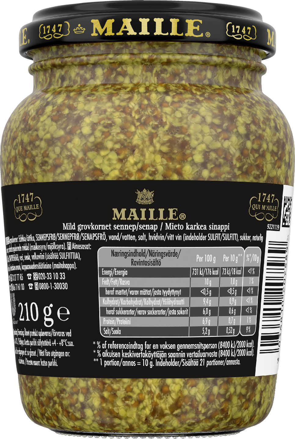 Maille kokojyväsinappi 210 g