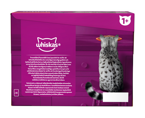 Whiskas 1+ perinteiset ateriat kastikkeessa 12x85g