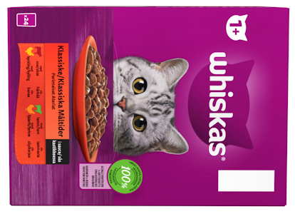 Whiskas 1+ perinteiset ateriat kastikkeessa 24x85g