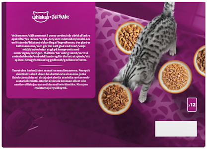 Whiskas 1+ Tasty Mix Maalaissekoitus kastikkeessa 12x85g