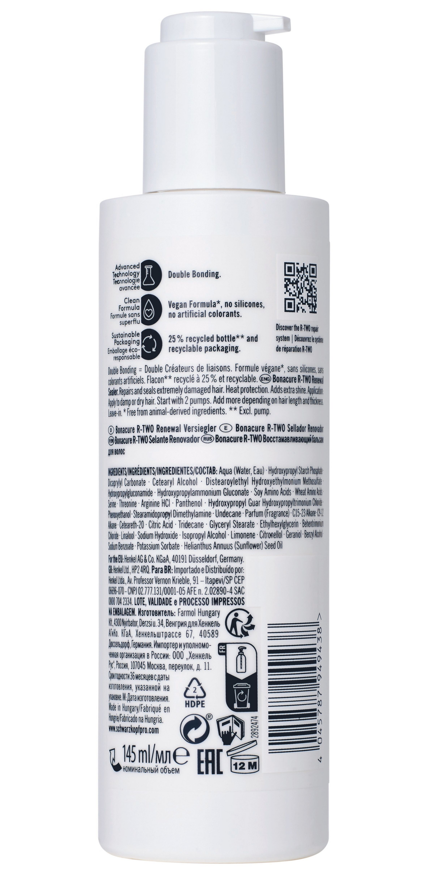 R-Two Bonacure Renewal Sealer 145 ml - hiuksiin jätettävä hoitoaine