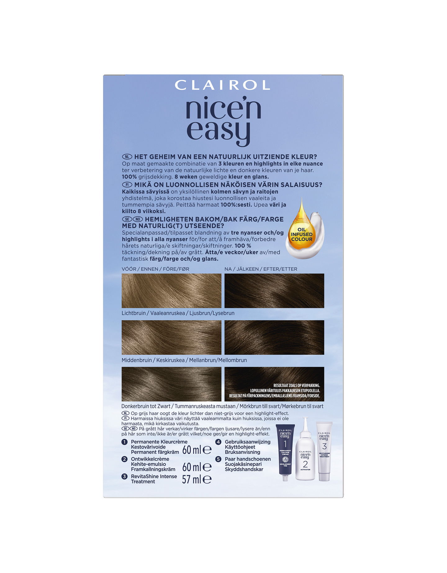 Clairol Nice'n Easy Kestoväri 3 Dark Brown 2x60ml + 57ml