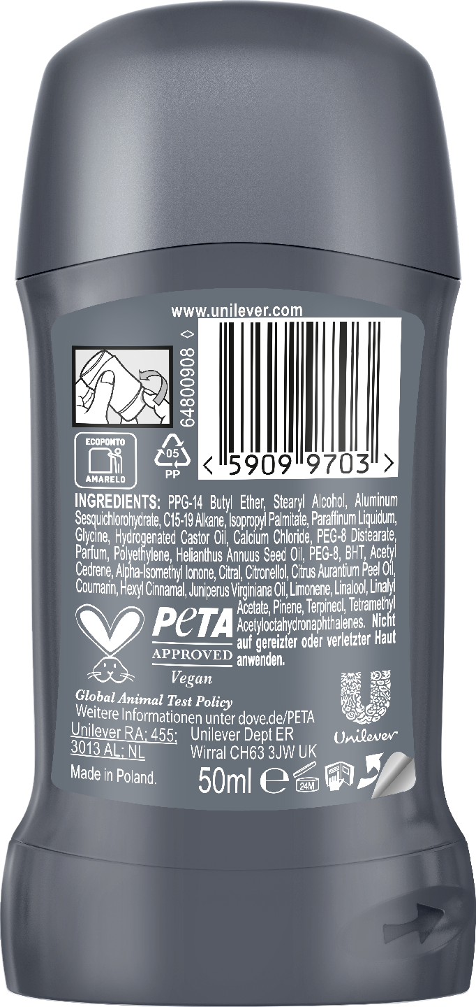 Dove Men+Care 72h Advanced Clean Comfort Antiperspirantti Deodorantti Stick mukana kosteusvoide 50 M