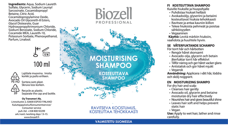 Biozell Professional Kosteuttava shampoo 100ml