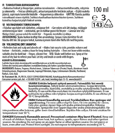 Biozell Professional Tuuheuttava kuivashampoo 100ml