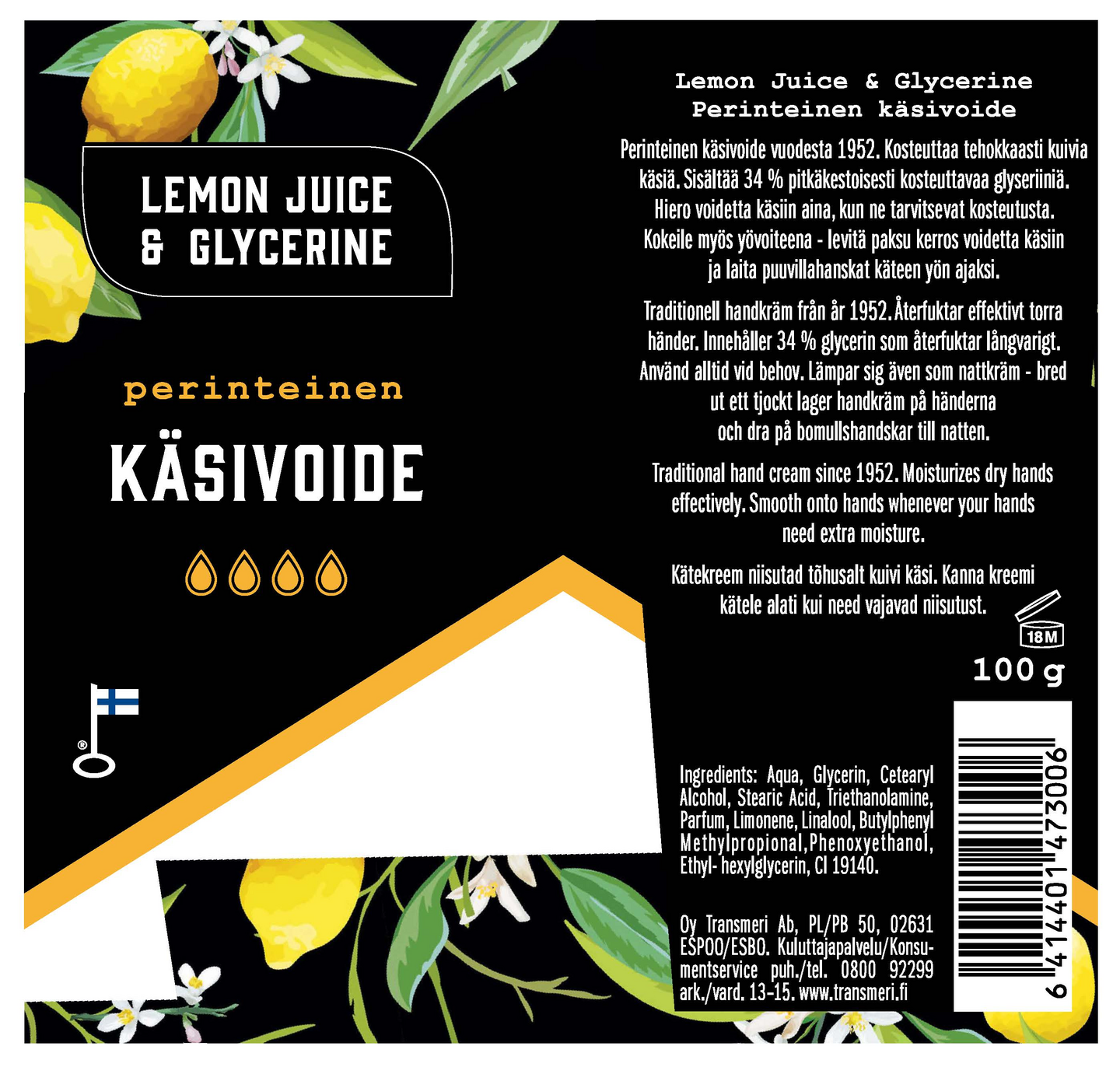 Lemon Juice & Glycerine Perinteinen käsivoide 100 g/95 ml