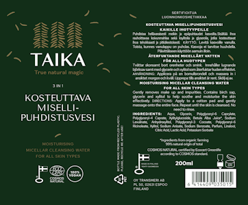 Taika kosteuttava misellipuhdistusvesi 200ml